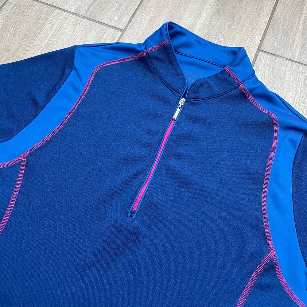 JoFit Golf Pullover Women Large Blue Quarter Zip Athletic Tennis Performance Top - Picture 4 of 11